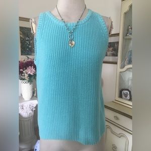 525 America NWOT turquoise sleeveless sweater size M